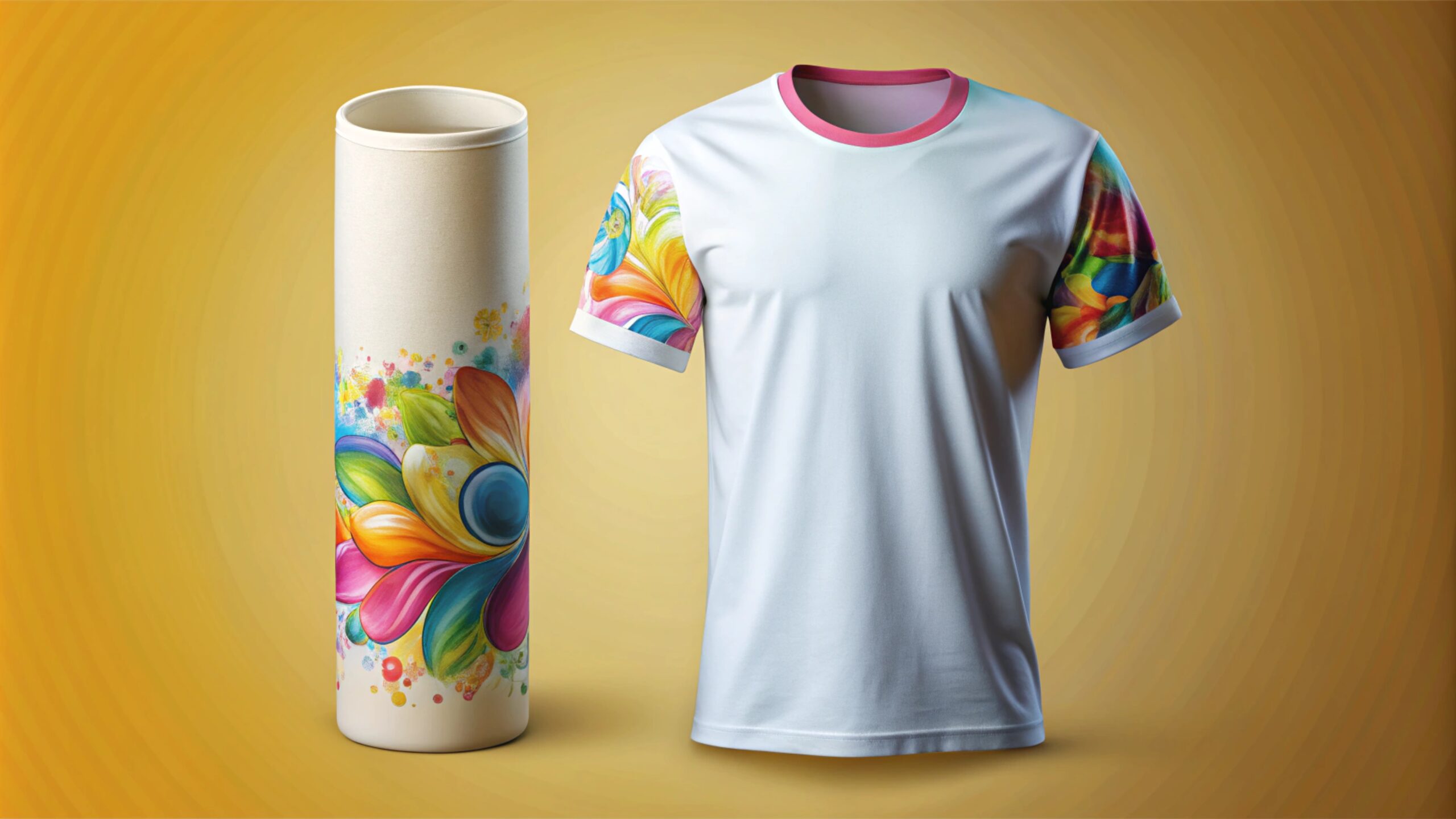 white-t-shirt-with-colorful-design-it